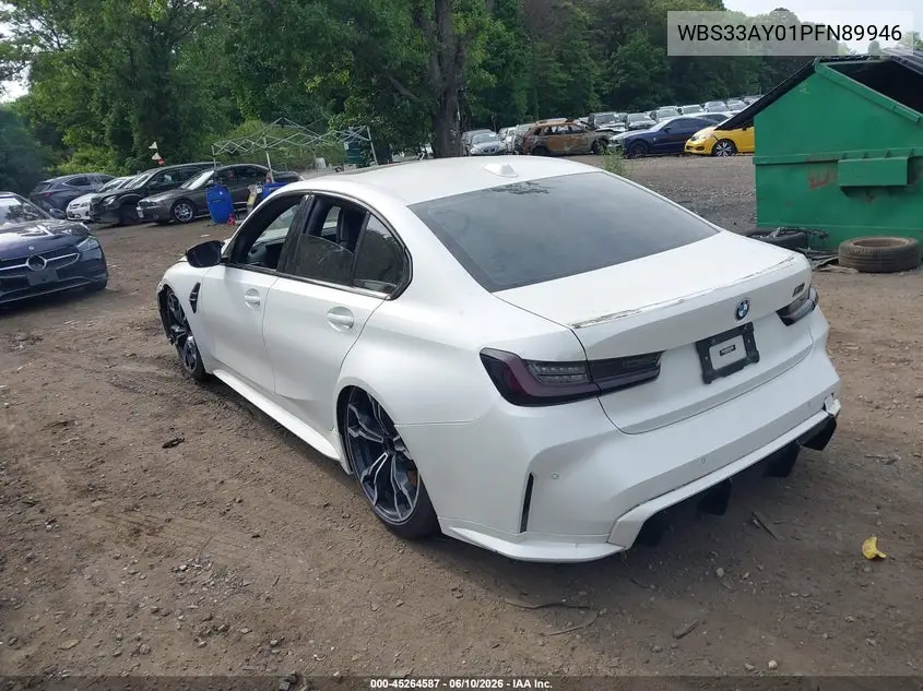 2023 BMW M3 Competition VIN: WBS33AY01PFN89946 Lot: 45264587