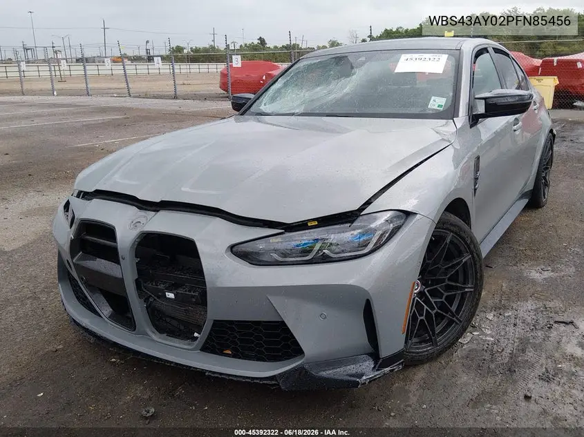 2023 BMW M3 Competition xDrive VIN: WBS43AY02PFN85456 Lot: 45392322