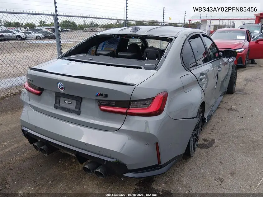 2023 BMW M3 Competition xDrive VIN: WBS43AY02PFN85456 Lot: 45392322