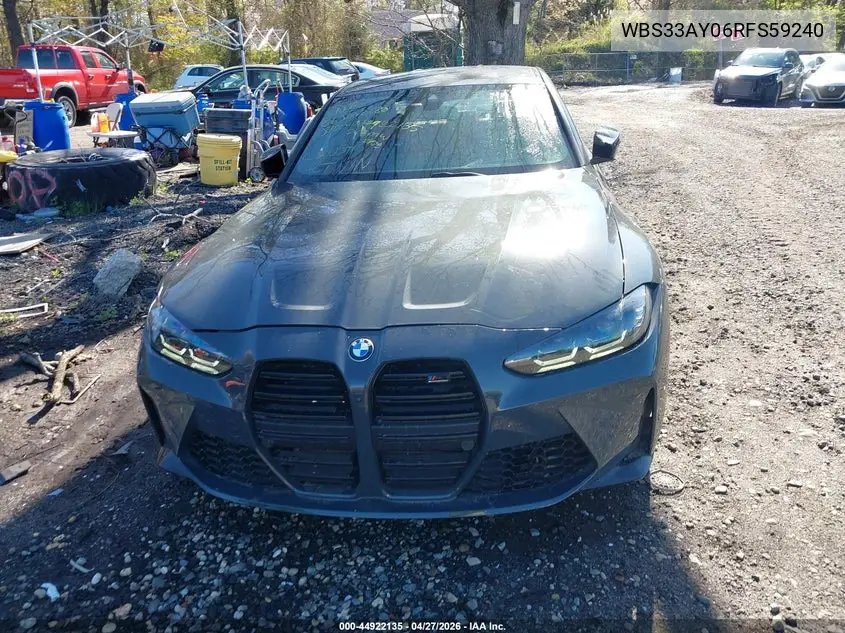 2024 BMW M3 Competition VIN: WBS33AY06RFS59240 Lot: 44922135