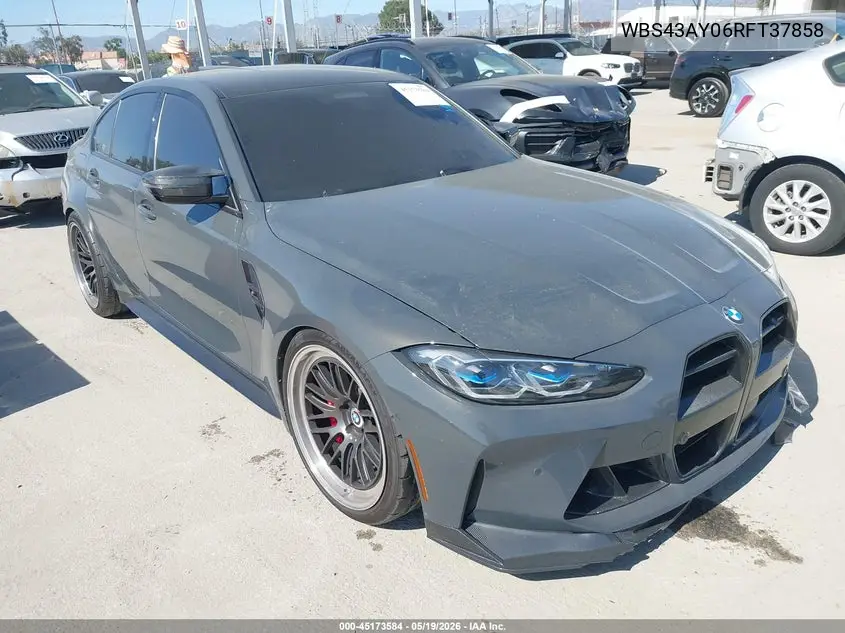 2024 BMW M3 Competition xDrive VIN: WBS43AY06RFT37858 Lot: 45173584