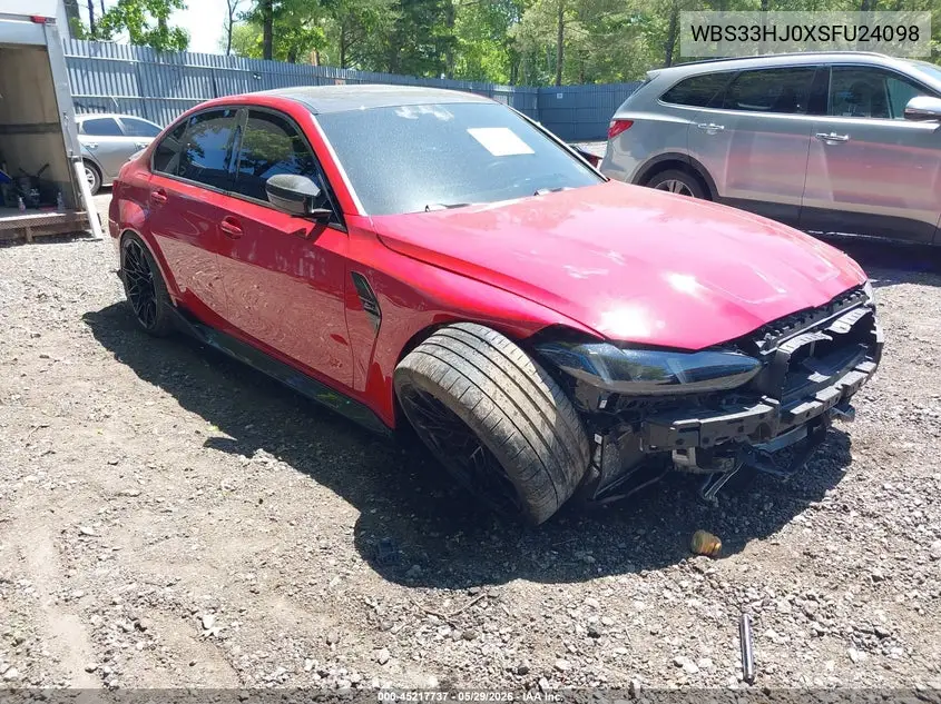 2025 BMW M3 Competition xDrive VIN: WBS33HJ0XSFU24098 Lot: 45217737