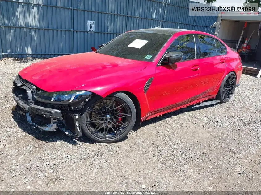 2025 BMW M3 Competition xDrive VIN: WBS33HJ0XSFU24098 Lot: 45217737