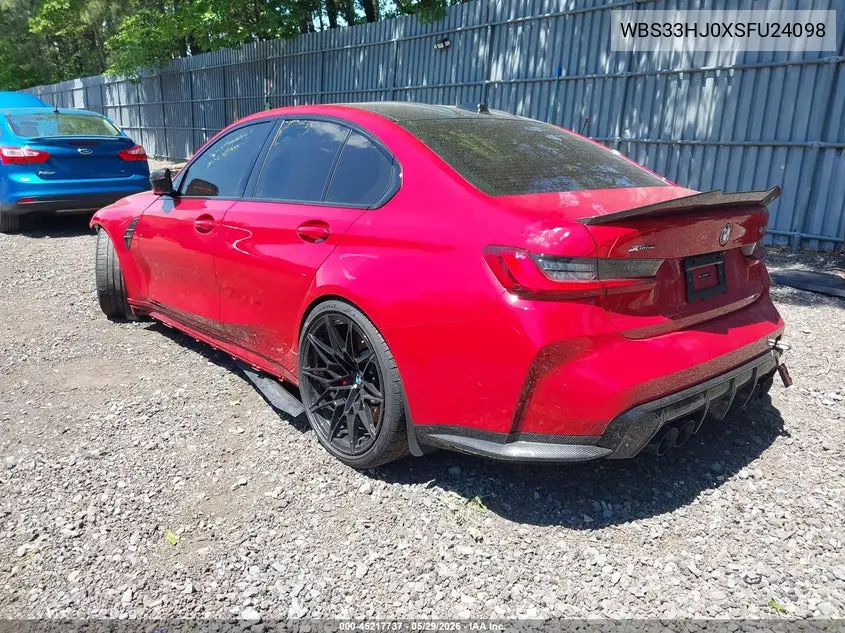 2025 BMW M3 Competition xDrive VIN: WBS33HJ0XSFU24098 Lot: 45217737