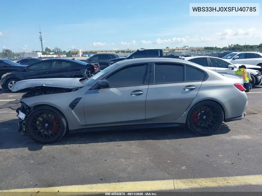 2025 BMW M3 Competition xDrive VIN: WBS33HJ0XSFU40785 Lot: 45342670