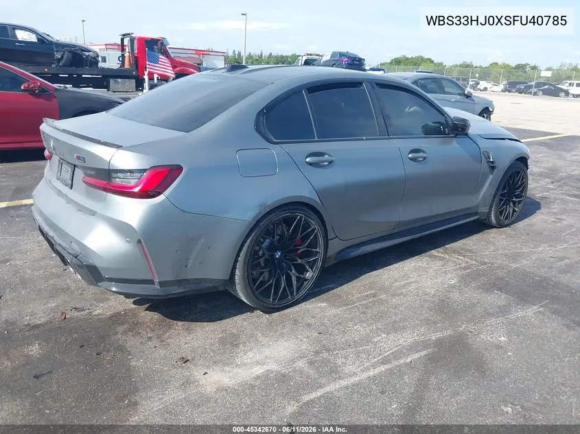 2025 BMW M3 Competition xDrive VIN: WBS33HJ0XSFU40785 Lot: 45342670