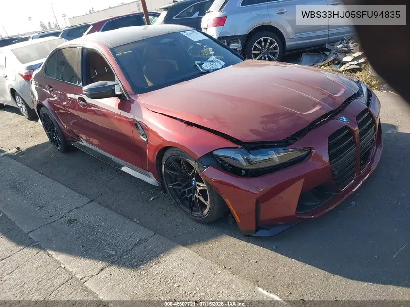 2025 BMW M3 Competition xDrive VIN: WBS33HJ05SFU94835 Lot: 45607721