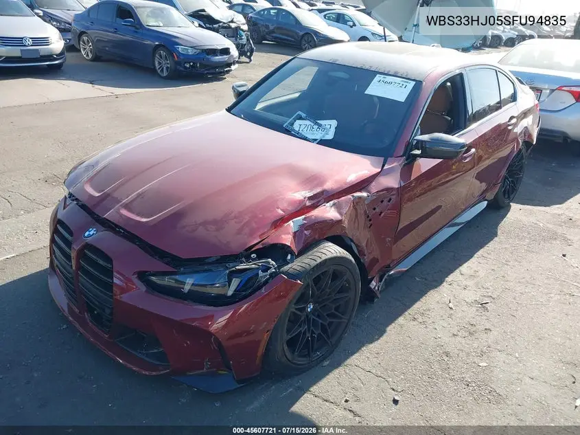 2025 BMW M3 Competition xDrive VIN: WBS33HJ05SFU94835 Lot: 45607721