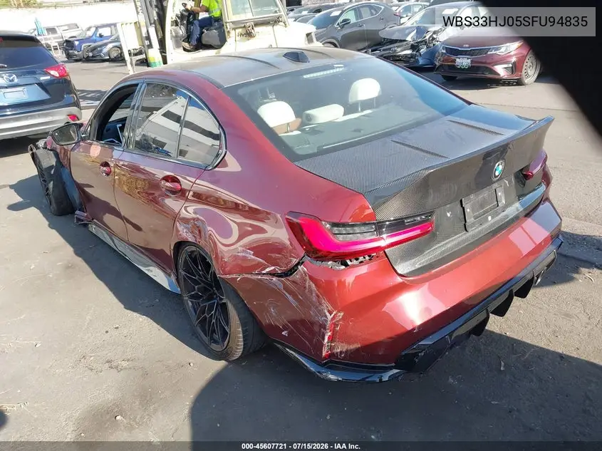 2025 BMW M3 Competition xDrive VIN: WBS33HJ05SFU94835 Lot: 45607721