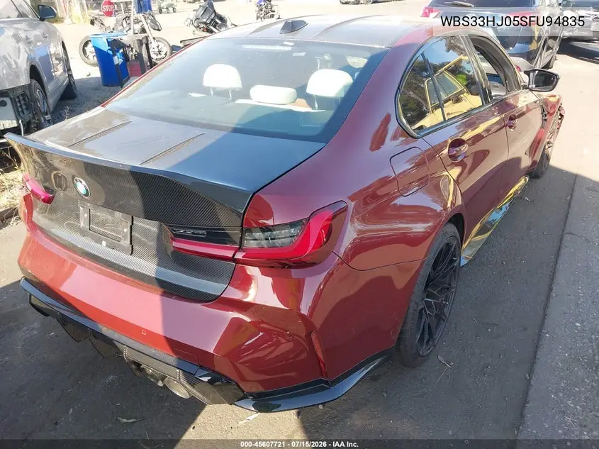 2025 BMW M3 Competition xDrive VIN: WBS33HJ05SFU94835 Lot: 45607721