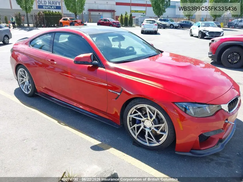 2015 BMW M4 VIN: WBS3R9C55FK335436 Lot: 40074730