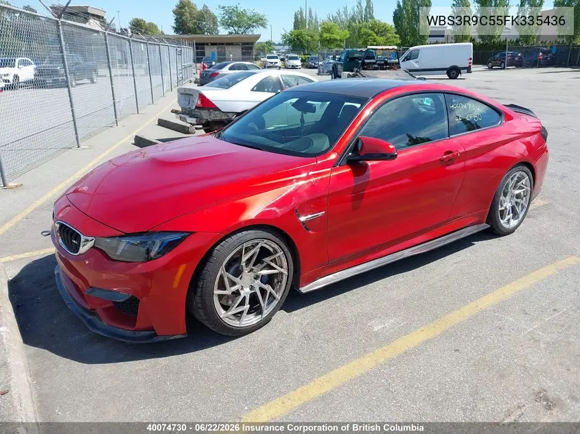 2015 BMW M4 VIN: WBS3R9C55FK335436 Lot: 40074730