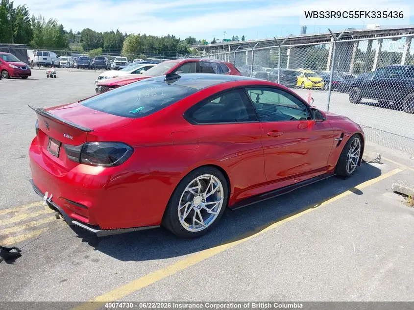 2015 BMW M4 VIN: WBS3R9C55FK335436 Lot: 40074730