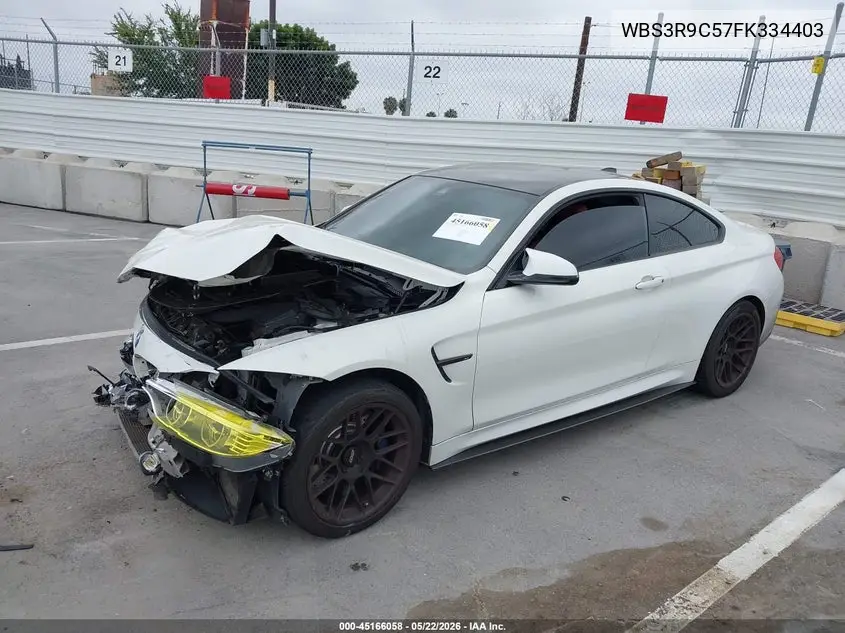 2015 BMW M4 VIN: WBS3R9C57FK334403 Lot: 45166058