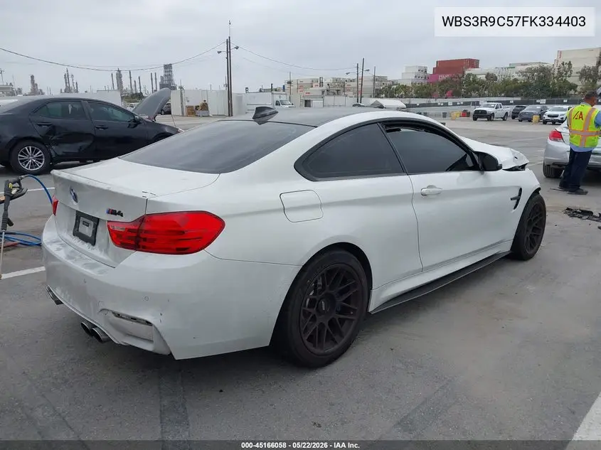 2015 BMW M4 VIN: WBS3R9C57FK334403 Lot: 45166058