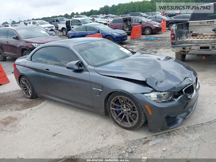 2015 BMW M4 VIN: WBS3U9C57FJ967942 Lot: 45341289