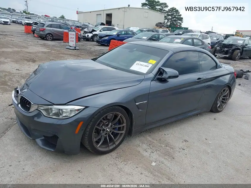 2015 BMW M4 VIN: WBS3U9C57FJ967942 Lot: 45341289