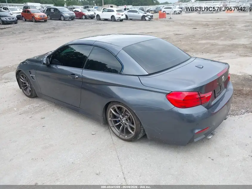 2015 BMW M4 VIN: WBS3U9C57FJ967942 Lot: 45341289