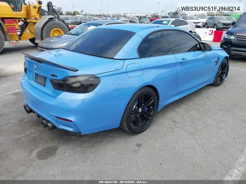 2015 BMW M4 VIN: WBS3U9C51FJ968214 Lot: 45421766