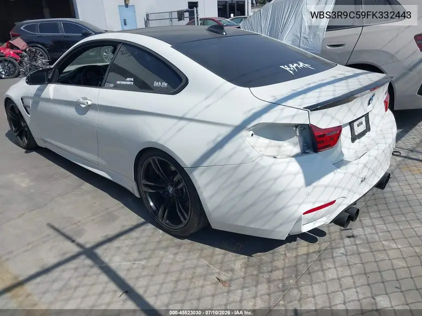 2015 BMW M4 VIN: WBS3R9C59FK332443 Lot: 45523030