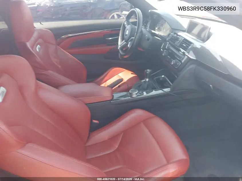 2015 BMW M4 VIN: WBS3R9C58FK330960 Lot: 45621020