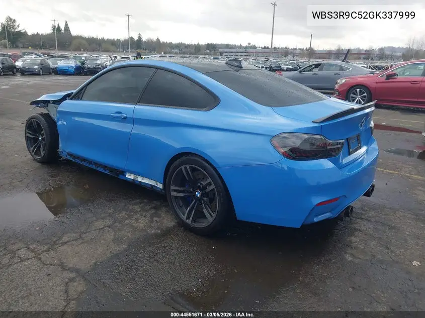 2016 BMW M4 VIN: WBS3R9C52GK337999 Lot: 44551671