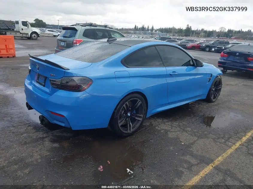 2016 BMW M4 VIN: WBS3R9C52GK337999 Lot: 44551671