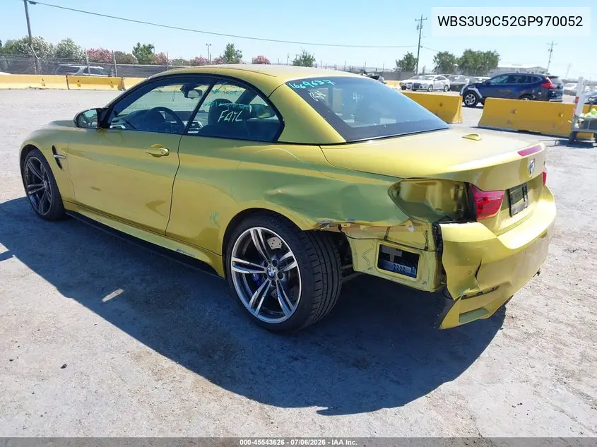 2016 BMW M4 VIN: WBS3U9C52GP970052 Lot: 45543626