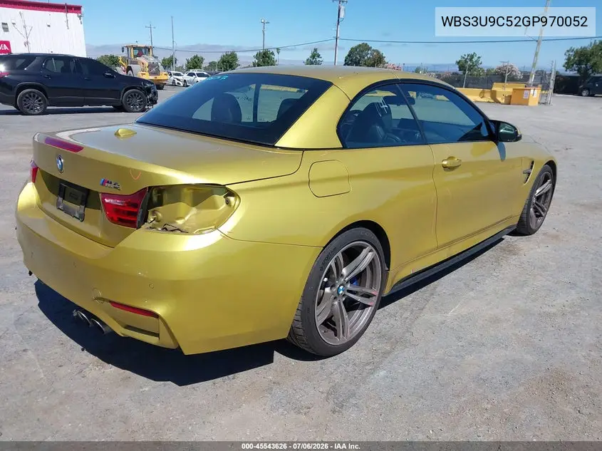 2016 BMW M4 VIN: WBS3U9C52GP970052 Lot: 45543626