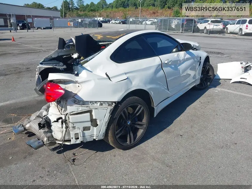 2016 BMW M4 VIN: WBS3R9C56GK337651 Lot: 45628873