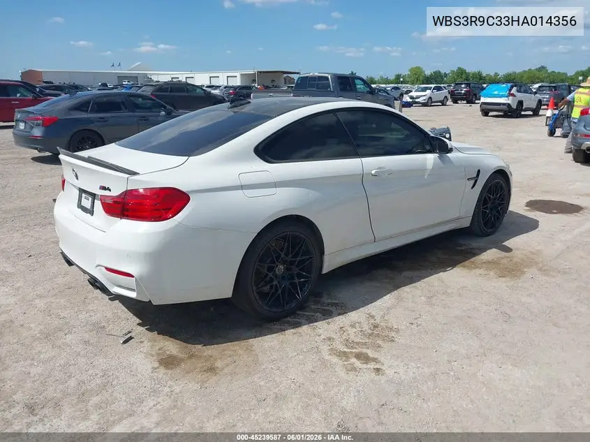 2017 BMW M4 VIN: WBS3R9C33HA014356 Lot: 45239587