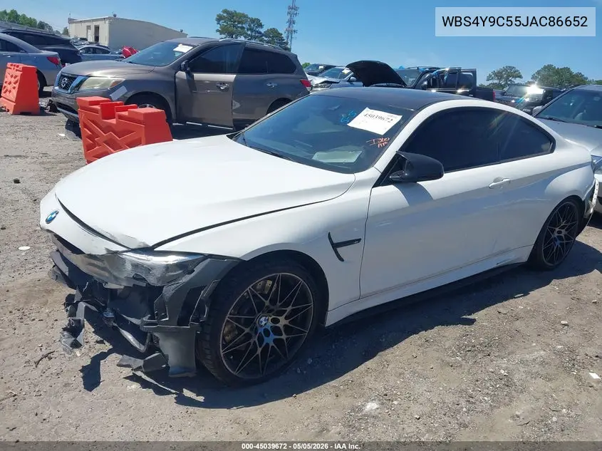2018 BMW M4 VIN: WBS4Y9C55JAC86652 Lot: 45039672