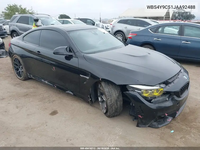 2018 BMW M4 VIN: WBS4Y9C51JAA92488 Lot: 45416213