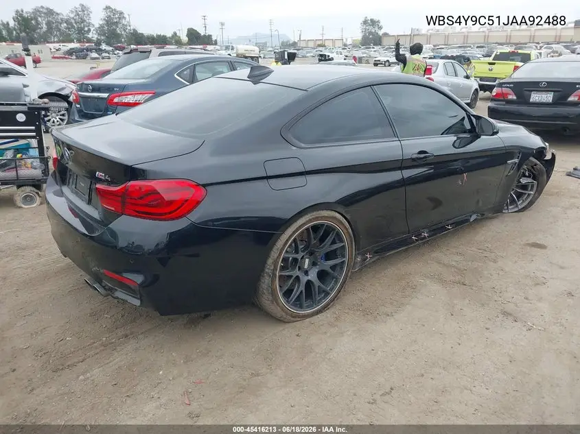 2018 BMW M4 VIN: WBS4Y9C51JAA92488 Lot: 45416213