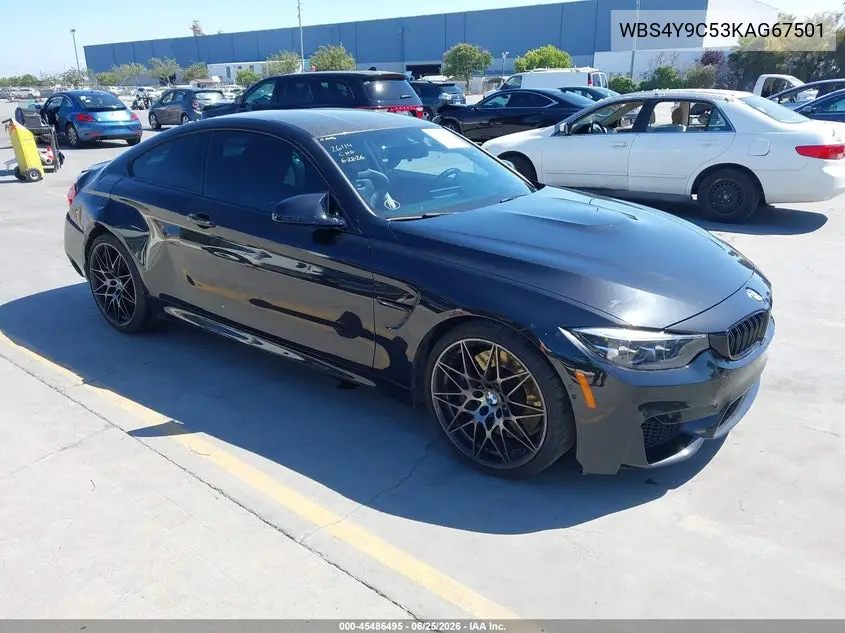 2019 BMW M4 VIN: WBS4Y9C53KAG67501 Lot: 45486495