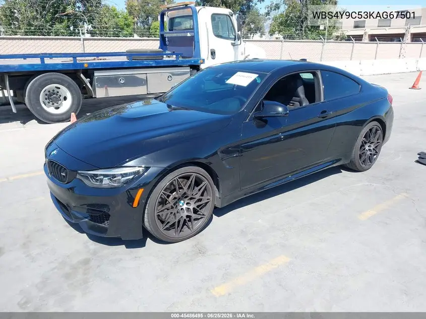 2019 BMW M4 VIN: WBS4Y9C53KAG67501 Lot: 45486495