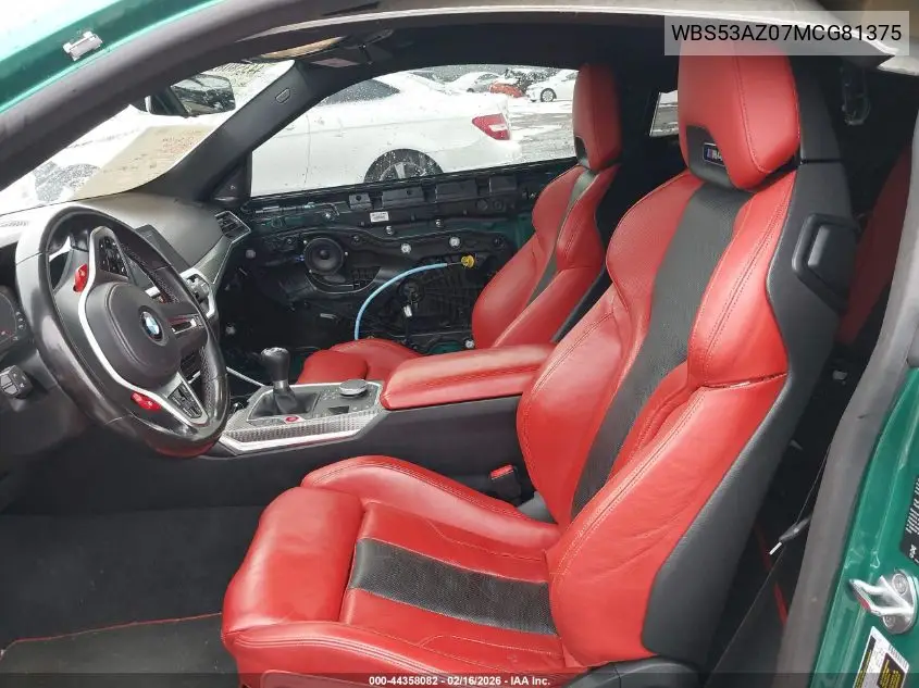 2021 BMW M4 VIN: WBS53AZ07MCG81375 Lot: 44358082