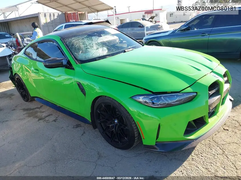 2021 BMW M4 VIN: WBS53AZ00MCG80181 Lot: 44585847