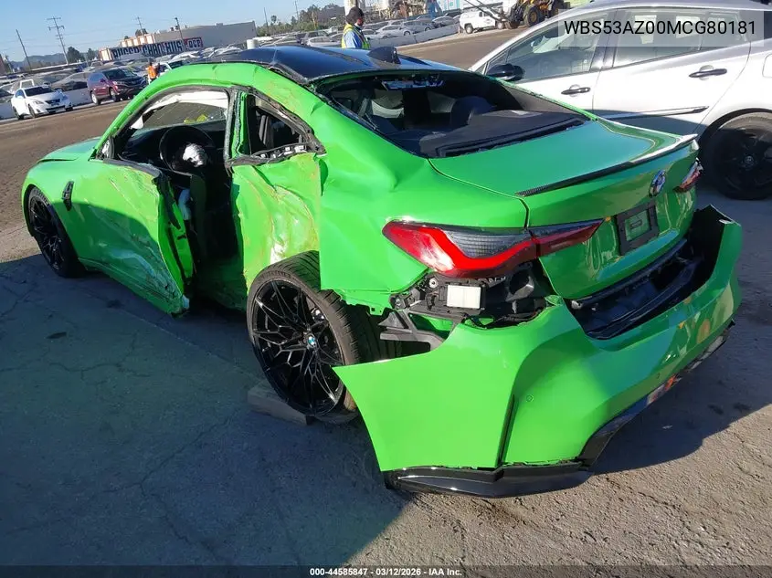 2021 BMW M4 VIN: WBS53AZ00MCG80181 Lot: 44585847