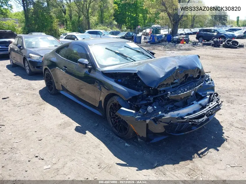 2022 BMW M4 Competition VIN: WBS33AZ08NCK30820 Lot: 45074990