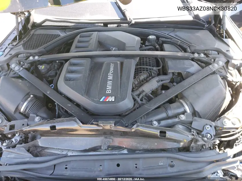 2022 BMW M4 Competition VIN: WBS33AZ08NCK30820 Lot: 45074990