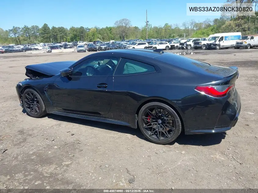 2022 BMW M4 Competition VIN: WBS33AZ08NCK30820 Lot: 45074990
