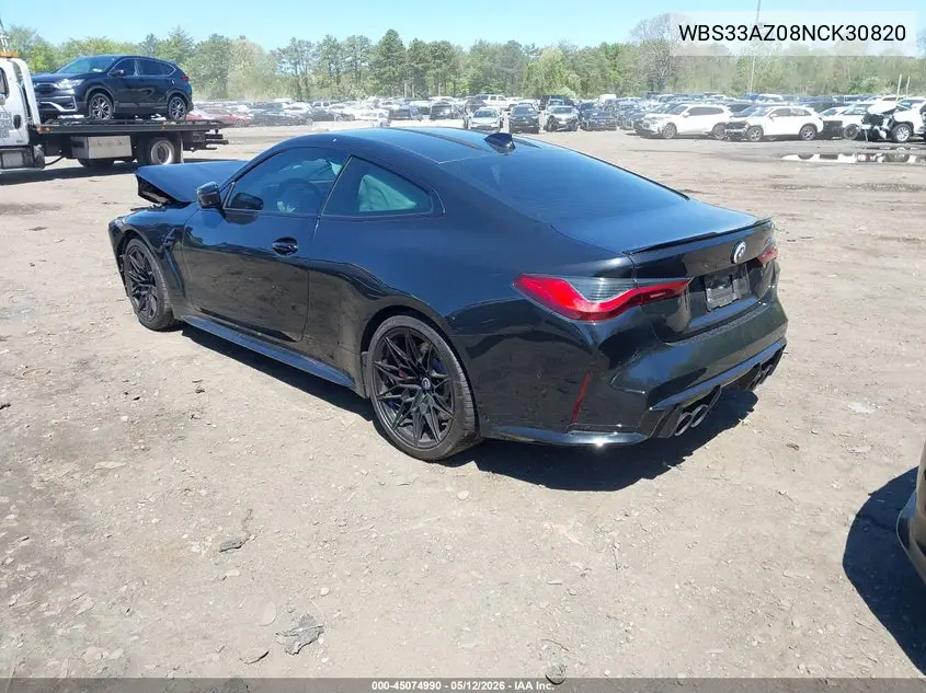 2022 BMW M4 Competition VIN: WBS33AZ08NCK30820 Lot: 45074990