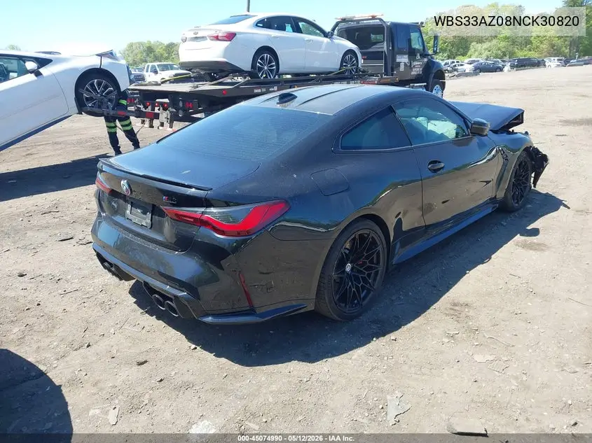 2022 BMW M4 Competition VIN: WBS33AZ08NCK30820 Lot: 45074990