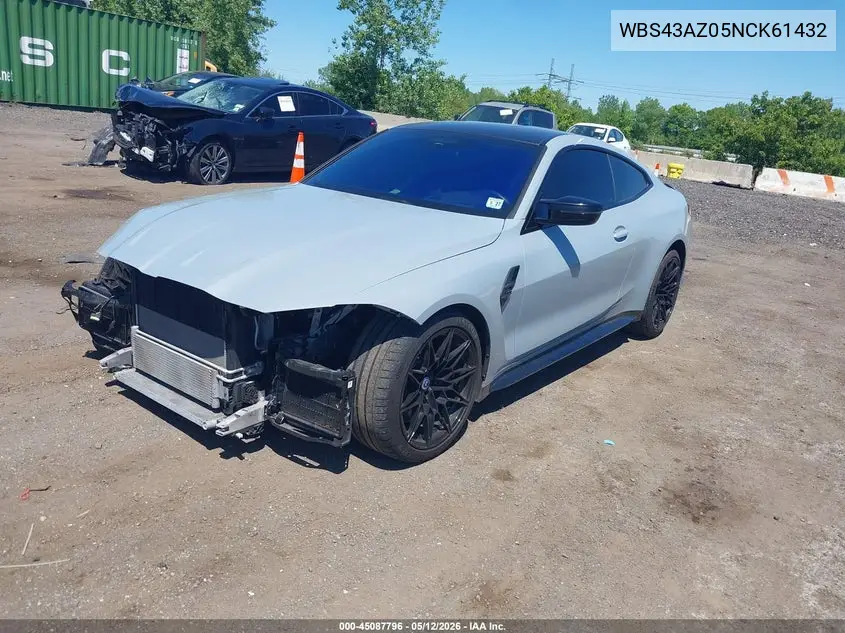 2022 BMW M4 Competition xDrive VIN: WBS43AZ05NCK61432 Lot: 45087796