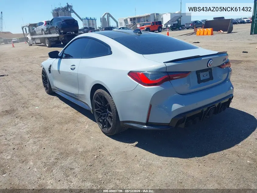 2022 BMW M4 Competition xDrive VIN: WBS43AZ05NCK61432 Lot: 45087796