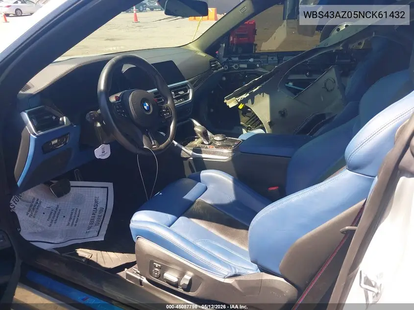 2022 BMW M4 Competition xDrive VIN: WBS43AZ05NCK61432 Lot: 45087796