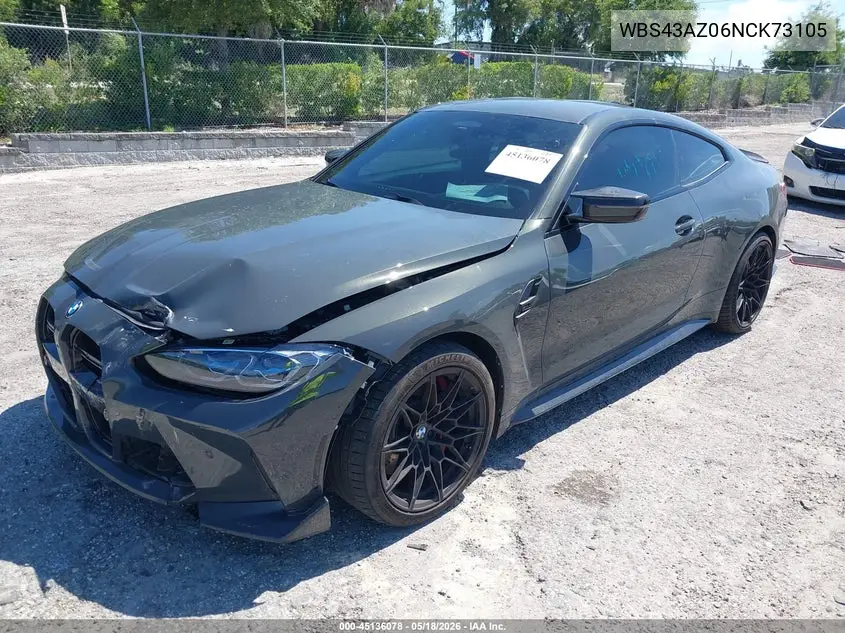 2022 BMW M4 Competition xDrive VIN: WBS43AZ06NCK73105 Lot: 45136078