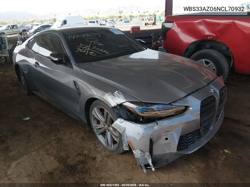 2022 BMW M4 Competition VIN: WBS33AZ06NCL70932 Lot: 45221302