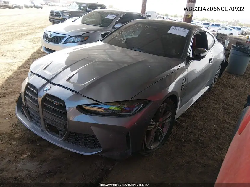 2022 BMW M4 Competition VIN: WBS33AZ06NCL70932 Lot: 45221302
